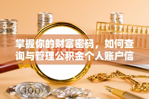 灵宝掌握你的财富密码，如何查询与管理公积金个人账户信息