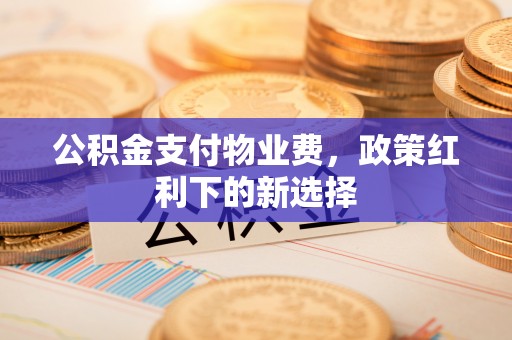 灵宝公积金支付物业费，政策红利下的新选择