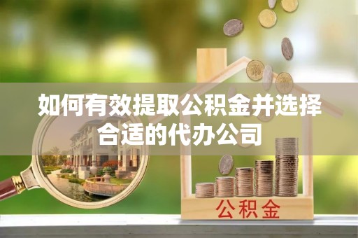 灵宝如何有效提取公积金并选择合适的代办公司